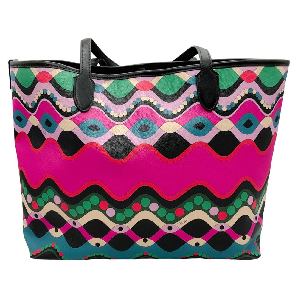 Emilio Pucci Teal / Fuchsia Multi Color Tote Bag - image 4